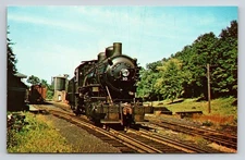 Morristown & Erie #10 Steam Locomotive Whippany NJ 1950s Postcard