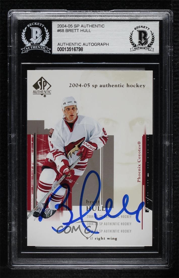 Brett Hull Arizona Coyotes BAS 2004-05 SP Authentic #68 BGS Authentic Auto HOF 3c7 
