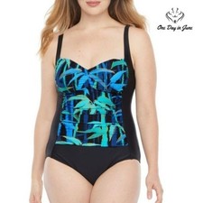 Azul by Maxine of Hollywood Leaf One Piece Size 12