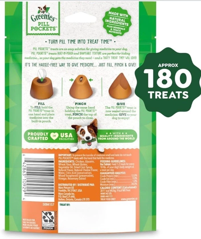 GREENIES Bolsillos para pastillas de queso Golosinas suaves (6 bolsas de 30) Mejor para 20/02/2026 Foto 2 de 4