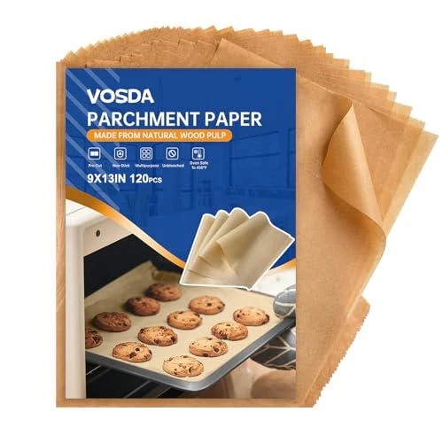 Vosda Parchment Paper Sheets For Baking 9-13 IN Precut Non-Stick Parchment Paper