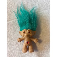 Vintage Troll Doll Teal Hair Gem Belly Ace Novelty Co Inc