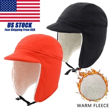 Winter Fleece Lined Hats Russian Ushanka Aviator Caps for Men Women Hunting Ski