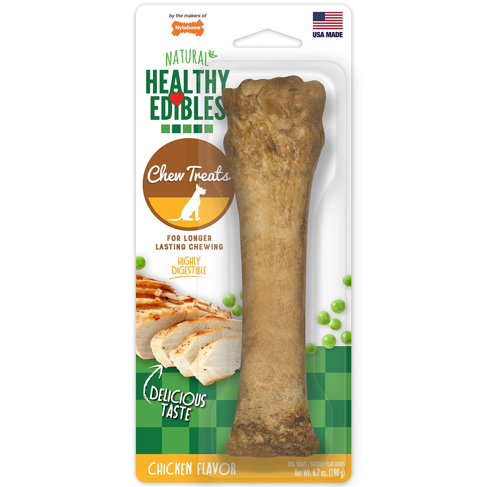 Nylabone Healthy Edibles Longer Lasting Chicken Treats Souper 1 count