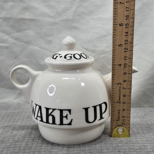 Emma Bridgewater Black Toast & Marmalade Teapot "Tea In Bed" Good Morning w/ Lid - Picture 8 of 10