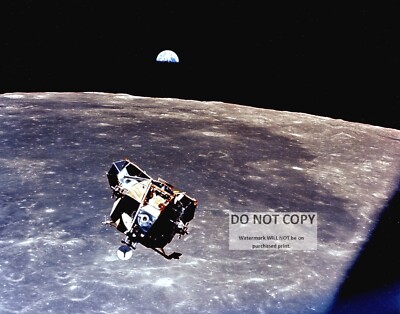 11X14 PHOTO - APOLLO 11 EARTH VIEW AS LUNAR MODULE ''EAGLE'' LEAVES MOON (EP-048)