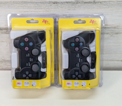 2 Sony PS2/PS1/PSX 2.4G Wireless Twin Shock Game Controller Joystick Joypad