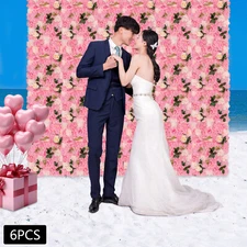 6Packs Flower Wall Panel Artificial Floral Backdrop Artificial Flower Panels NEW
