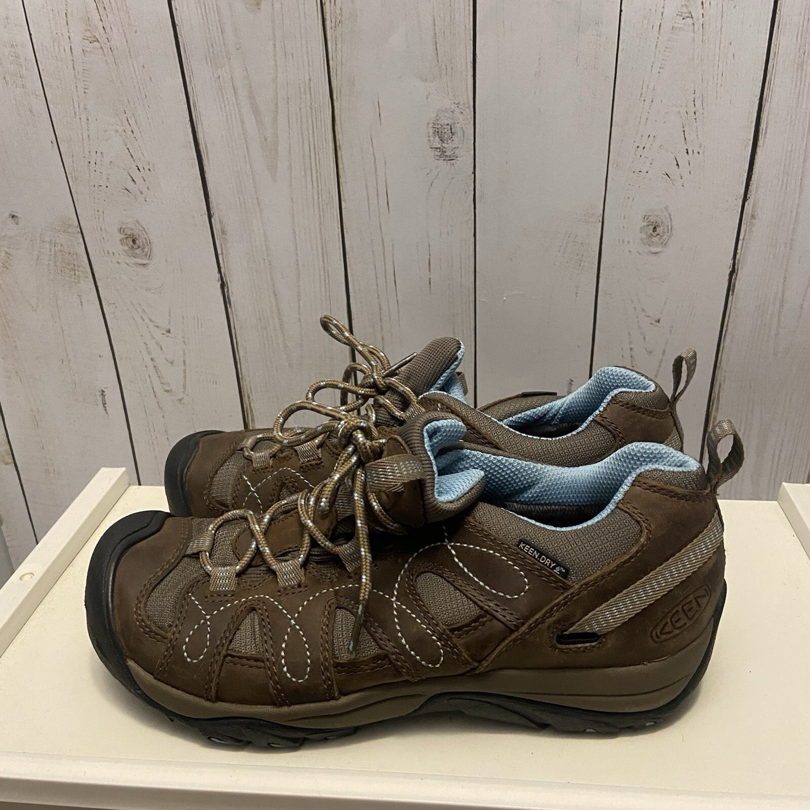 Scarpa da trekking Keen 52001 SHBL Shasta blu trail donna taglia 7 5 pelle scamosciata marrone