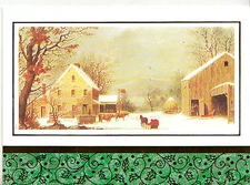 CURRIER & IVES BOXED CHRISTMAS CARDS 16 COUNT MADE IN USA MODEL CD7D0802