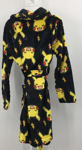 Pokemon Boys Pikachu Pajama Plush Robe Bathrobe Coverup Small 4/5 NWT AA6-10 - Picture 2 of 5