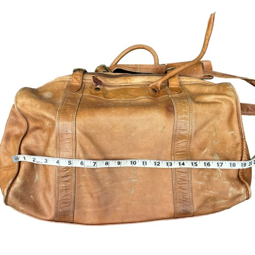 Vintage Dakota Tumi Large Leather Duffle Bag 20" Long Shabbily Chic As Is - Picture 12 of 23
