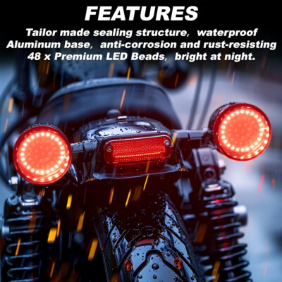 Motorcycle 1157 Front Rear LED Bullet Turn Signal Lights Smoke Lens For Harley E - Foto 6