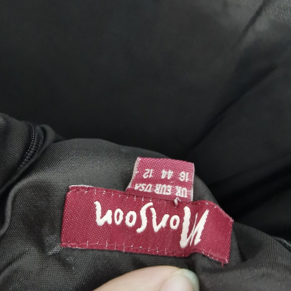 Ladies Dress Size 16 Vintage MONSOON Brown Taffeta Prom Ballgown Party