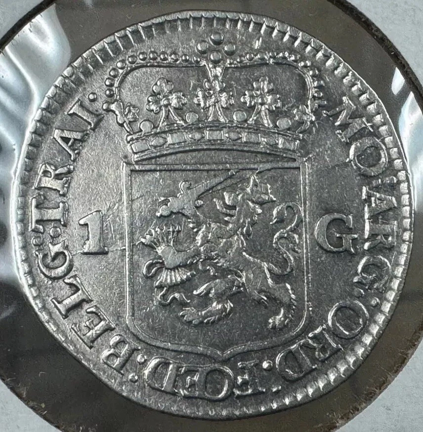 Netherlands, Utrecht 1 Gulden / Guilder 1765 Coin Silver Only 1740 Minted Rare - Image 2 of 2