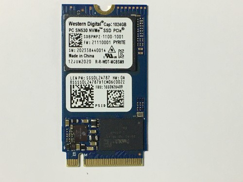 WD PC SN530 SDBPMPZ-1T00-1001 1TB M.2 2242 SSD PCIe Gen3 x4 NVMe Read Speed 2400 - Picture 7 of 8