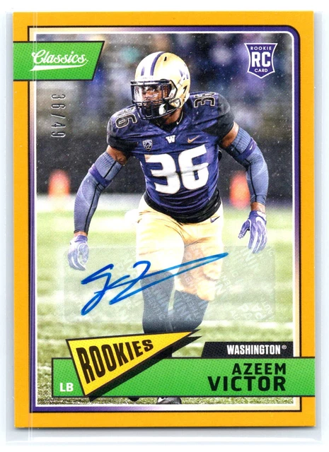 Azeem Victor 2018 Panini Classics 36/49 Auto Significant Signatures Gold