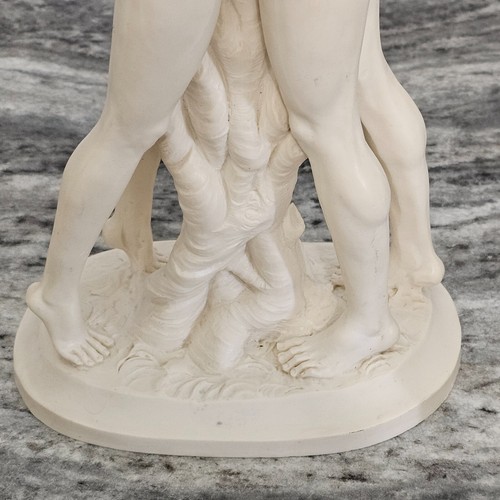 A. Santini Alabaster Sculpture of Nude Couple Kissing The Lovers 14in - Picture 12 of 23