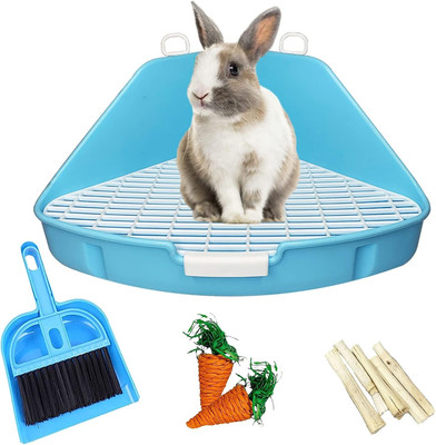 Rabbit Litter Box Bunny Toilet Triangle Potty Trainer Corner Large Bedding Box P
