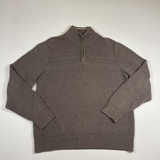 Dockers Sweater Men  s Large Brown Long Sleeve 1/4 Zip Pullover Outdoor