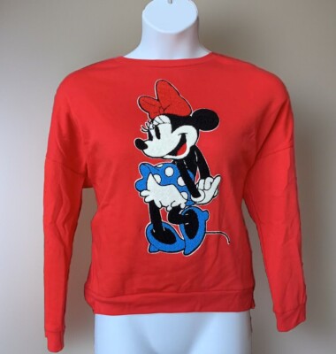 Disney  Minnie Mouse  Embroidered Long Sleeve sweatshirt size XL NWT 0231