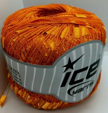 Orange Ladder Ribbon Yarn Ice 51884 Solid Color 50 gram 164 yards