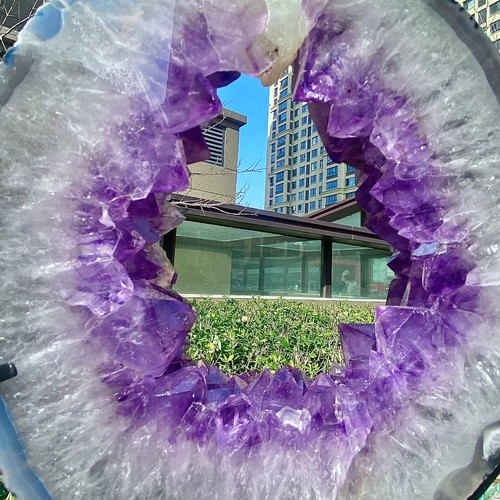 7.37LB Natural Amethyst Cave Crystal Slice Crescent shaped Hand Cut Repai - 第 17/17 張圖片