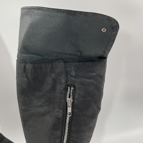 Born Womens Black Leather Tall Side Zip Riding Boots Size 8.5 - Afbeelding 5 van 14