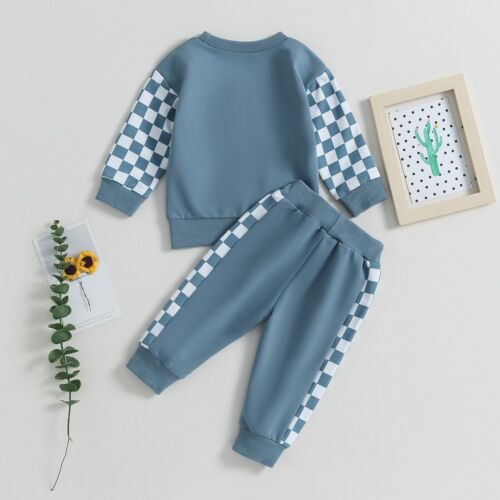 Toddler Baby Boy Fall Winter Outfit Contrast Color Long Sleeve Sweatshirts St... - Picture 3 of 7