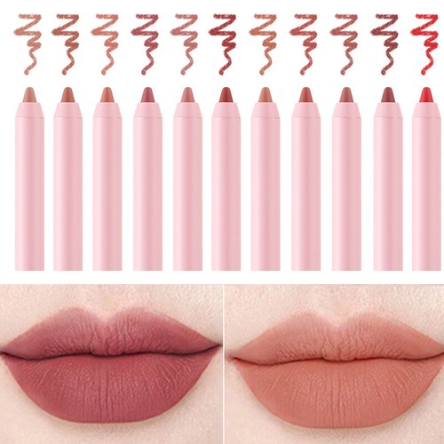 Lipliner Pencil Velvet Nude Lipstick Long Lasting Makeup Matte Lip Liner Pen - Picture 8 of 32