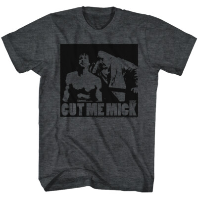 Rocky Balboa T-Shirt New Licensed Cut Me Mick 100% Black Heather Cotton SM -5XL