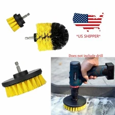 3pc Set Cleaning Drill Brush Kit Carpet Tile Power Scrubber Cleaner Attachment
