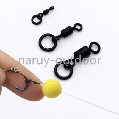 100PCS Micro Hook Swivels Flexi Ring Carp Fishing Tackle Mini Rig Swivel