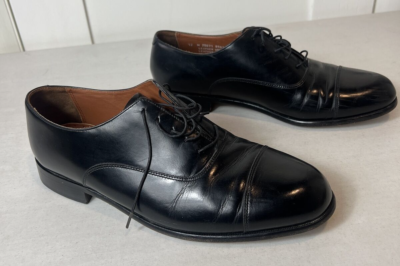 Bostonian Black Leather Dress Shoes Oxford Lace Up Men display picture 2
