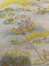 Vintage Fitted Crib Sheet Woodland Critters At Play 100 Cotton Unisex