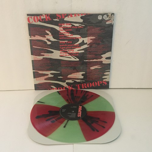COCK SPARRER shock troops Lp GREEN / RED w/ BLACK SPLATTER COLOR Vinyl Record - Picture 3 of 3