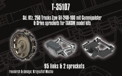 1/35 QuickTracks T-35107 Sd.Kfz. 250 Tracks + Drive Sprockets for Takom kits