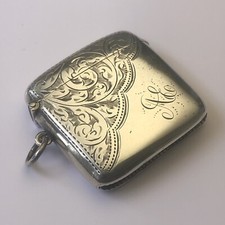 Antique Vesta Case Birmingham Samuel M Levis SML Sterling Silver 1903 27 Grams