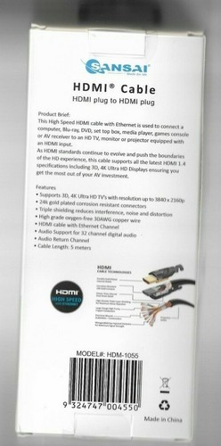 Cable HDMI 5m 3d 4k Alta Calidad Totalmente Nuevo Vendedor Au - Imagen 2 de 6