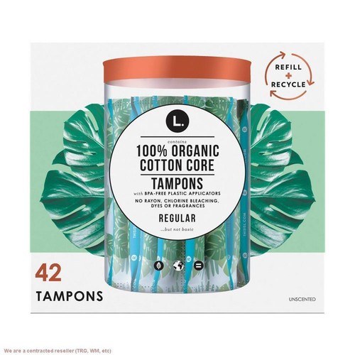 L . Organic Cotton Full Size Refill Tampons - Regular - 42ct