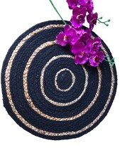 4er Tischsets, Platzsets, hochwertige Jute Tischsets 36 cm Rund