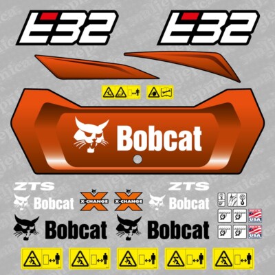 Set Di Adesivi Per Miniescavatore Bobcat 328 – Decalcomanie Originali Per Ricambi E Accessori