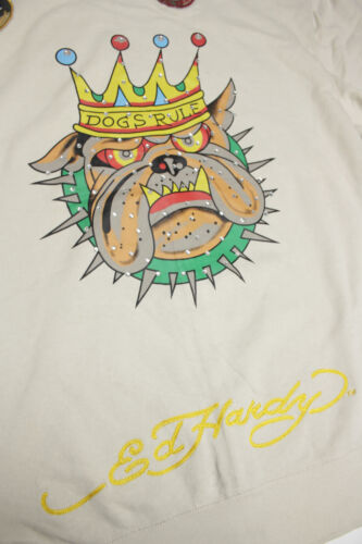 NWT Don Ed Hardy Christian Audigier Dogs Rule Printed Zip Hoodie - Picture 4 of 10