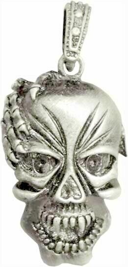 Gothic Halskette SchäDel Gruselige Halskette Totenkopf Kette Kralle +Totenkopf-image