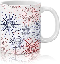 Fourth of July Fireworks Coffee Mug – USA Celebration Gift for Independence Day