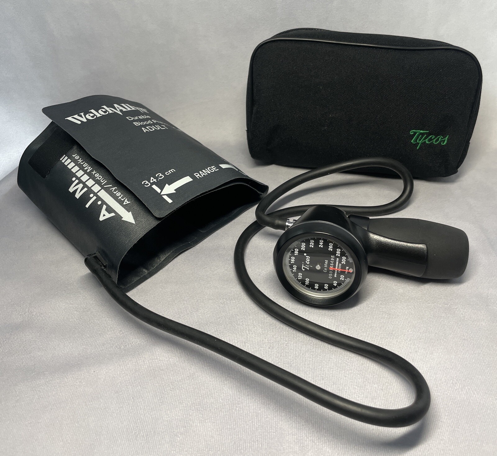 Tycos Pocket Welch Allyn Manual Blood Pressure Set Large Adult Cuff