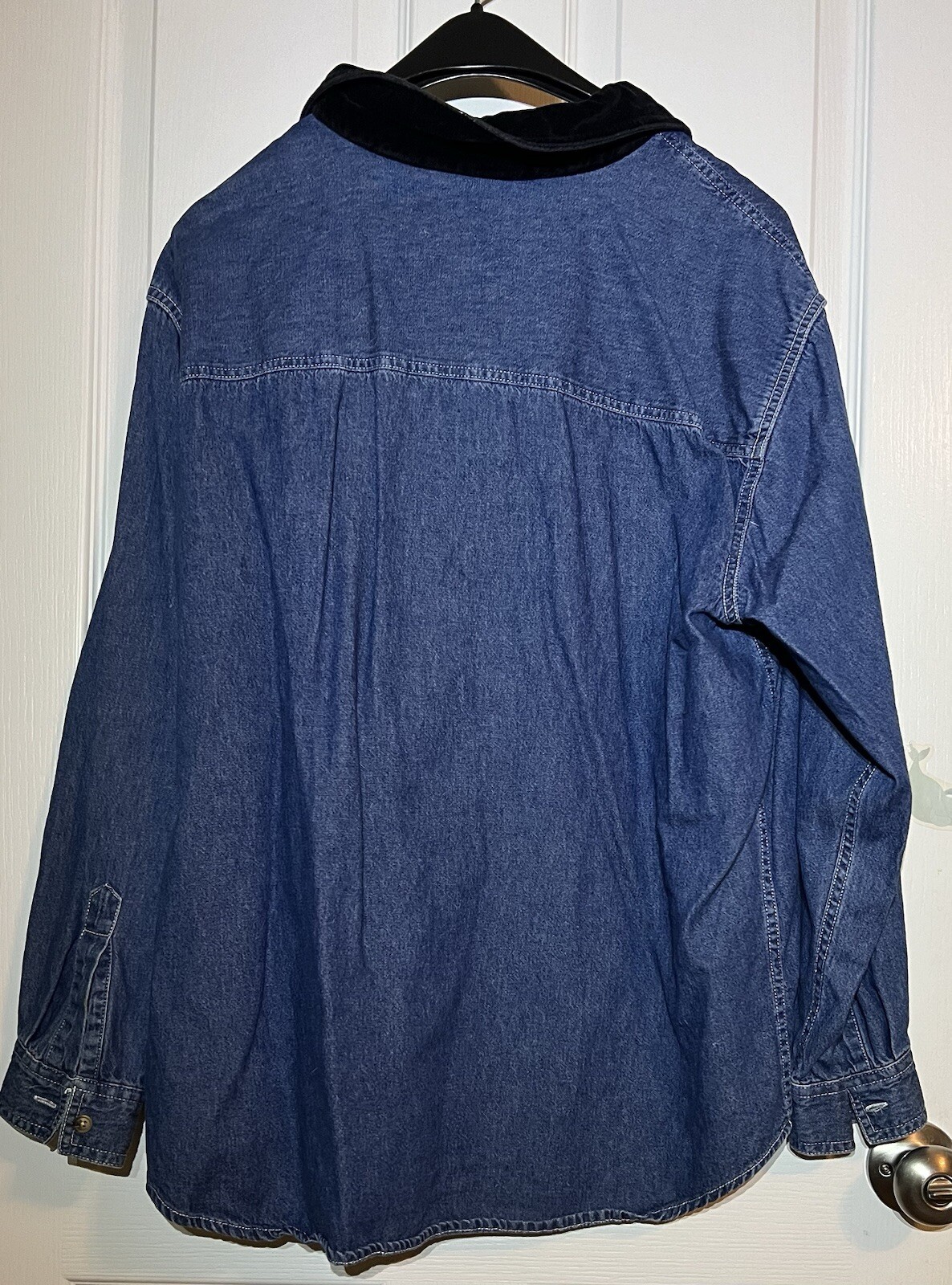 Basic Editions Plus Denim Button Down With Embroi… - image 4