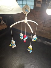  SEE VIDEO  1984 Smurfs Musical Crib Mobile