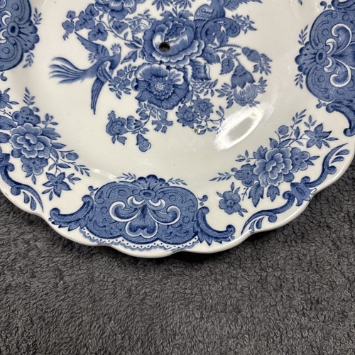 Rare Vintage Ridgway Blue Hand Engravings Windsor Cake Display Plate Stand - Picture 10 of 18