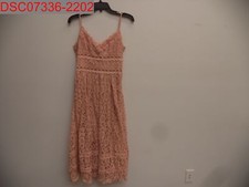 NWT - NSR Women's Peach Spaghetti Strap Lace Midi Dress, Size M